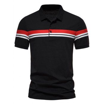 Summer Casual T Shirt Colorblock Striped Print Short Sleeve Turn Down Collar Half Button Tee, Black
Summer Casual T Shirt Colorblock Striped Print Short Sleeve Turn Down Collar Half Button Tee, Black