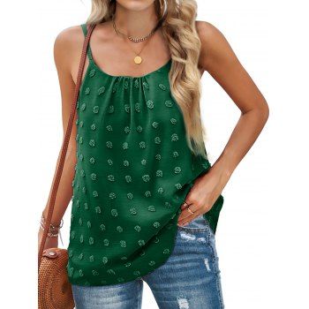 Casual Tank Top Swiss Dots Solid Color Spaghetti Straps Trendy Summer Tank Top, Deep green
Casual Tank Top Swiss Dots Solid Color Spaghetti Straps Trendy Summer Tank Top, Deep green
