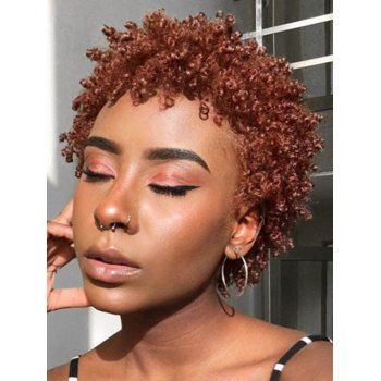 Short Wig Deep Curly None Bang Solid Color Trendy Heat Resistance Synthetic Hair, Coffee 
Short Wig Deep Curly None Bang Solid Color Trendy Heat Resistance Synthetic Hair, Coffee