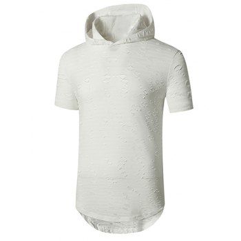 Casual T Shirt Hooded Solid Color Sheer Mesh Insert Ripped Short Sleeve Curved Hem Summer Tee, White
Casual T Shirt Hooded Solid Color Sheer Mesh Insert Ripped Short Sleeve Curved Hem Summer Tee, White