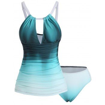 Modest Tankini Swimsuit Ombre Swimwear Cut Out High Waist Padded Summer Vacation Bathing Suit, Light green
Modest Tankini Swimsuit Ombre Swimwear Cut Out High Waist Padded Summer Vacation Bathing Suit, Light green