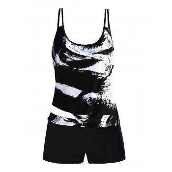 Modest Tankini Swimsuit Monochrome Colorblock Padded Dual Strap Boyshorts Summer Vacation Swimwear, Black
Modest Tankini Swimsuit Monochrome Colorblock Padded Dual Strap Boyshorts Summer Vacation Swimwear, Black