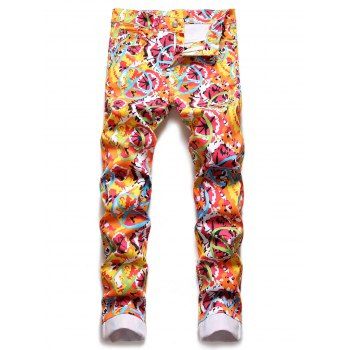 Colored Jeans Printed Colorblock Zipper Fly Pockets Vacation Trendy Denim Pants, Multicolor
Colored Jeans Printed Colorblock Zipper Fly Pockets Vacation Trendy Denim Pants, Multicolor