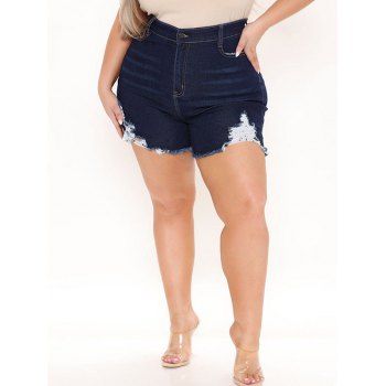 Plus Size Mini Jeans Dark Wash Plain Color Jeans Pockets Zipper Fly Distressed Frayed Hem Casual Summer Denim Shorts, Deep blue
Plus Size Mini Jeans Dark Wash Plain Color Jeans Pockets Zipper Fly Distressed Frayed Hem Casual Summer Denim Shorts, Deep blue