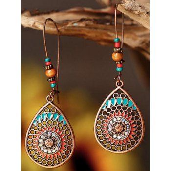 Ethnic Drop Earrings Droplet-shaped Flower Beaded Rhinestone Hollow Out Bohemian Earrings, Multicolor
Ethnic Drop Earrings Droplet-shaped Flower Beaded Rhinestone Hollow Out Bohemian Earrings, Multicolor