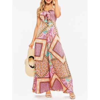 Bohemian Maxi Dress Printed Cut Out Bowknot High Waist Beach Summer A Line Casual Dress, Multicolor
Bohemian Maxi Dress Printed Cut Out Bowknot High Waist Beach Summer A Line Casual Dress, Multicolor