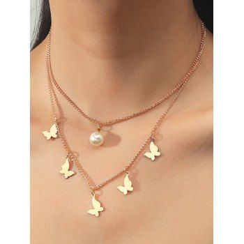 Layered Necklace Butterfly Necklace Faux Pearl Alloy Elegant Trendy Necklace, Golden
Layered Necklace Butterfly Necklace Faux Pearl Alloy Elegant Trendy Necklace, Golden