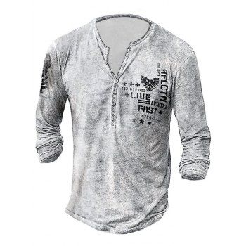 Casual T Shirt Long Sleeve Number Letter Wing Print Half Button Round Neck Spring Tee, White
Casual T Shirt Long Sleeve Number Letter Wing Print Half Button Round Neck Spring Tee, White