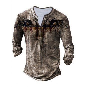 Gothic T Shirt Bat Star Print Long Sleeve Half Button Round Neck Vintage Casual Tee, Light coffee
Gothic T Shirt Bat Star Print Long Sleeve Half Button Round Neck Vintage Casual Tee, Light coffee