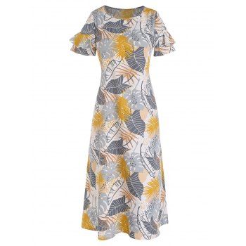 Bohemian Dress Allover Leaf Print Dress Layered Sleeve A Line Midi Summer Casual Dress, Multicolor
Bohemian Dress Allover Leaf Print Dress Layered Sleeve A Line Midi Summer Casual Dress, Multicolor