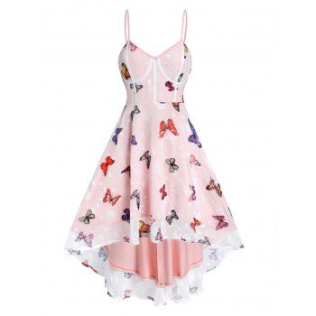 Garden Party Dress Chiffon Vacation Sundress Colorful Butterfly Print Mesh Overlay High Waist Sleeveless High Low Summer Dress, Light pink
Garden Party Dress Chiffon Vacation Sundress Colorful Butterfly Print Mesh Overlay High Waist Sleeveless High Low Summer Dress, Light pink