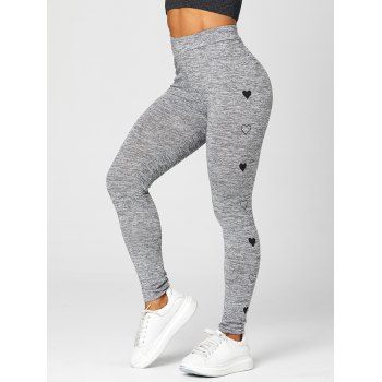 Casual Long Leggings Space Dye Heart Print Elastic High Waist Trendy Sporty Leggings, Light gray
Casual Long Leggings Space Dye Heart Print Elastic High Waist Trendy Sporty Leggings, Light gray