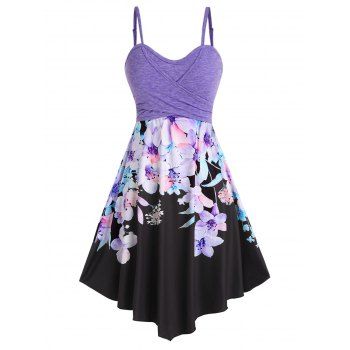 Summer Bohemian Contrast Flower Crossover Sleeveless Empire Waist Midi Dress, Purple
Summer Bohemian Contrast Flower Crossover Sleeveless Empire Waist Midi Dress, Purple
