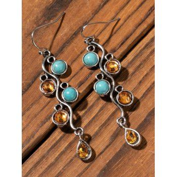 Vacation Drop Earrings Rhinestone Faux Turquoise Long Vintage Earrings, Multicolor
Vacation Drop Earrings Rhinestone Faux Turquoise Long Vintage Earrings, Multicolor