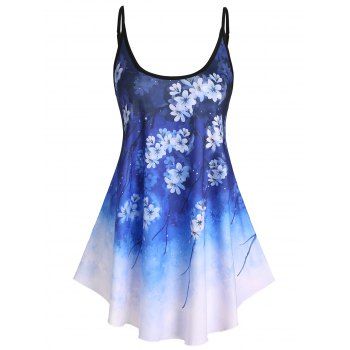 Flower Print Tank Top Asymmetrical Hem Skirted Cami Top Summer Casual Top, Deep blue
Flower Print Tank Top Asymmetrical Hem Skirted Cami Top Summer Casual Top, Deep blue