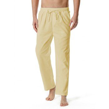 Casual Pants Solid Color Pants Drawstrings Straight Leg Pockets Trendy Long Pants, Light khaki
Casual Pants Solid Color Pants Drawstrings Straight Leg Pockets Trendy Long Pants, Light khaki