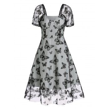 Casual Dress Vivid Butterfly Print Dress Mesh High Waisted Summer A Line Midi Dress, Light green
Casual Dress Vivid Butterfly Print Dress Mesh High Waisted Summer A Line Midi Dress, Light green
