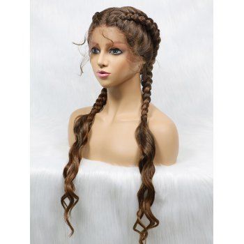 28 Inch Long Braid Wavy Heat Resistant Synthetic Lace Front Wig, Multicolor a
28 Inch Long Braid Wavy Heat Resistant Synthetic Lace Front Wig, Multicolor a