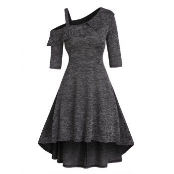 Cold Shoulder Skew Neck Dress High Low Dress Flounce Lace Up Casual Dress, Dark gray
Cold Shoulder Skew Neck Dress High Low Dress Flounce Lace Up Casual Dress, Dark gray