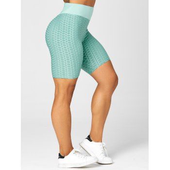 Casual Short Leggings Skinny Solid Color Textured High Waist Sporty Summer Leggings, Green
Casual Short Leggings Skinny Solid Color Textured High Waist Sporty Summer Leggings, Green
