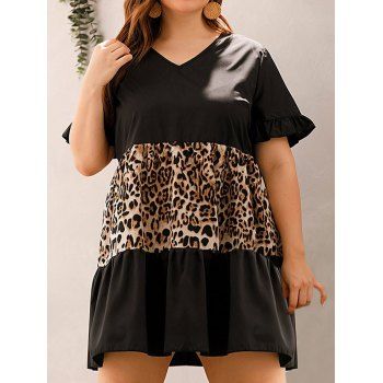 Plus Size Dress Leopard Print Insert Dress A Line Mini Summer Casual Dress, Black
Plus Size Dress Leopard Print Insert Dress A Line Mini Summer Casual Dress, Black