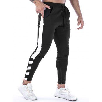 Sports Sweatpants Contrast Colorblock Pockets Side Zipper Drawstring Casual Jogger Pants, Black
Sports Sweatpants Contrast Colorblock Pockets Side Zipper Drawstring Casual Jogger Pants, Black