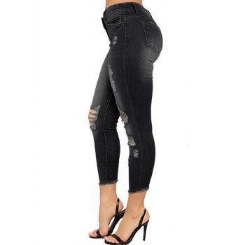 Skinny Jeans Ripped Jeans Zipper Fly Pockets Frayed Hem Casual Denim Pants, Black
Skinny Jeans Ripped Jeans Zipper Fly Pockets Frayed Hem Casual Denim Pants, Black