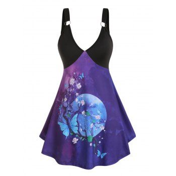 Colorblock Tank Top Casual Tank Top Flower Moon Butterfly Print Summer Top, Black
Colorblock Tank Top Casual Tank Top Flower Moon Butterfly Print Summer Top, Black