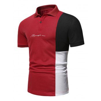 Colorblock T Shirt Patchwork Letter Print Button Turn Down Collar Short Sleeve Casual Tee, Red
Colorblock T Shirt Patchwork Letter Print Button Turn Down Collar Short Sleeve Casual Tee, Red