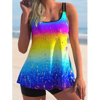 Tummy Control Tankini Swimsuit Colorful Psychedelic Print Modest Swimsuit Boyleg Adjustable Straps Bathing Suit, Multicolor
Tummy Control Tankini Swimsuit Colorful Psychedelic Print Modest Swimsuit Boyleg Adjustable Straps Bathing Suit, Multicolor