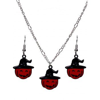 Halloween Pumpkin With Hat Smiling Face Pattern Necklace and Drop Earrings Gothic Set, Multicolor
Halloween Pumpkin With Hat Smiling Face Pattern Necklace and Drop Earrings Gothic Set, Multicolor