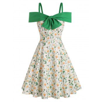 Vacation Dress Floral Dress Colorblock Bowknot High Waisted A Line Mini Dress, Yellow
Vacation Dress Floral Dress Colorblock Bowknot High Waisted A Line Mini Dress, Yellow