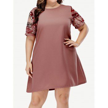 Plus Size Dress A Line Dress Flower Printed Panel Summer Casual Mini Dress, Light pink
Plus Size Dress A Line Dress Flower Printed Panel Summer Casual Mini Dress, Light pink