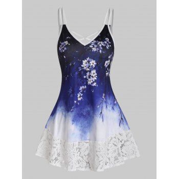 Tie Dye Tank Top Floral Tank Top Crisscross Dual Strap Flower Lace Panel Summer Casual Top, Purple
Tie Dye Tank Top Floral Tank Top Crisscross Dual Strap Flower Lace Panel Summer Casual Top, Purple