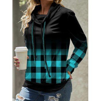 Plaid Print Insert Sweatshirt Cowl Neck Sweatshirt Long Sleeve Casual Sweatshirt, White
Plaid Print Insert Sweatshirt Cowl Neck Sweatshirt Long Sleeve Casual Sweatshirt, White