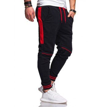 Stripe Print Jogger Sweatpants Contrast Patchwork Drawstring Waist Sport Sweatpants, Black
Stripe Print Jogger Sweatpants Contrast Patchwork Drawstring Waist Sport Sweatpants, Black