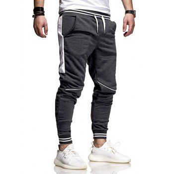 Stripe Print Jogger Sweatpants Contrast Patchwork Drawstring Waist Sport Sweatpants, Gray
Stripe Print Jogger Sweatpants Contrast Patchwork Drawstring Waist Sport Sweatpants, Gray
