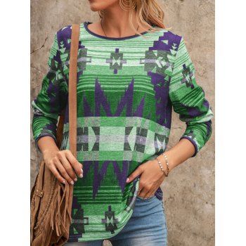 Ethnic T Shirt Geometric Striped Print Long Sleeve T Shirt Casual Tee, Deep green
Ethnic T Shirt Geometric Striped Print Long Sleeve T Shirt Casual Tee, Deep green