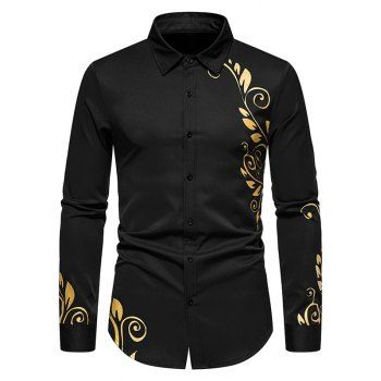 Contrast Flower Totem Print Shirt Turn Down Collar Button Down Long Sleeve Casual Shirt, Black
Contrast Flower Totem Print Shirt Turn Down Collar Button Down Long Sleeve Casual Shirt, Black
