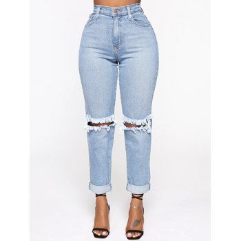 Distressed Jeans Light Wash Zipper Fly Pocket Straight Leg Denim Pants, Light blue
Distressed Jeans Light Wash Zipper Fly Pocket Straight Leg Denim Pants, Light blue