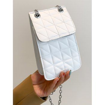PU Rhombus Topstitching Solid Color Magnetic Closure Rectangle Crossbody Bag, White
PU Rhombus Topstitching Solid Color Magnetic Closure Rectangle Crossbody Bag, White
