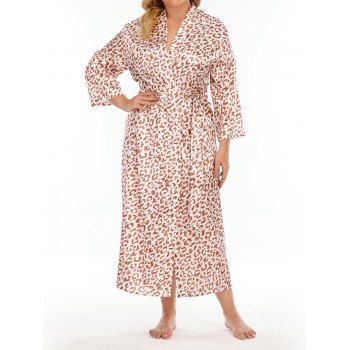 Plus Size Sleepwear Printed Wrap Sleepwear Three Quater Sleeve Belted Sleepwear, Light coffee
Plus Size Sleepwear Printed Wrap Sleepwear Three Quater Sleeve Belted Sleepwear, Light coffee