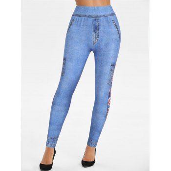 Faux Jeans 3D Print Jeggings Elastic Wide Waist Skinny Casual Long Leggings, Blue
Faux Jeans 3D Print Jeggings Elastic Wide Waist Skinny Casual Long Leggings, Blue