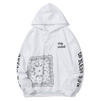 Paisley Floral Letter Print Graphic Hoodie Drawstring Drop Shoulder Casual Hoodie, White
Paisley Floral Letter Print Graphic Hoodie Drawstring Drop Shoulder Casual Hoodie, White