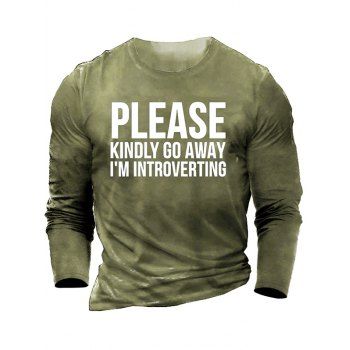 Slogan Letter Print Graphic T-shirt Long Sleeve Round Neck Casual T-shirt, Army green
Slogan Letter Print Graphic T-shirt Long Sleeve Round Neck Casual T-shirt, Army green