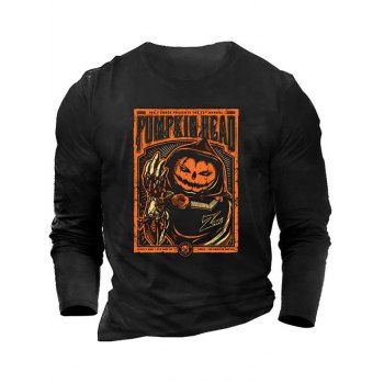 Halloween Pumpkin Devil Print Graphic T-shirt Long Sleeve Round Neck Casual Tee, Black
Halloween Pumpkin Devil Print Graphic T-shirt Long Sleeve Round Neck Casual Tee, Black