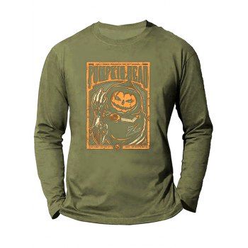 Halloween Pumpkin Devil Print Graphic T-shirt Long Sleeve Round Neck Casual Tee, Army green
Halloween Pumpkin Devil Print Graphic T-shirt Long Sleeve Round Neck Casual Tee, Army green