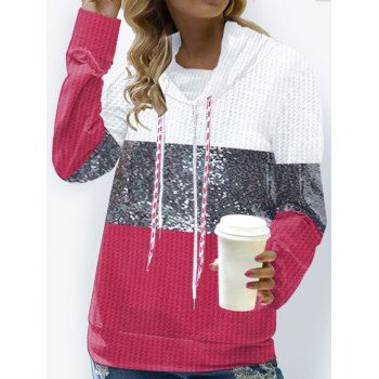 Contrast Colorblock Sweatshirt Printed Drawstring Cowl Neck Long Sleeve Sweatshirt, Red
Contrast Colorblock Sweatshirt Printed Drawstring Cowl Neck Long Sleeve Sweatshirt, Red