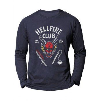 Halloween Devil Letter Graphic T-shirt Long Sleeve Round Neck Casual Tee, Cadetblue
Halloween Devil Letter Graphic T-shirt Long Sleeve Round Neck Casual Tee, Cadetblue