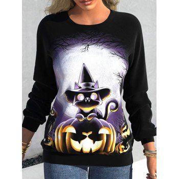 Halloween Pumpkin Animal Moon Print Sweatshirt Raglan Sleeve Round Neck Sweatshirt, Black
Halloween Pumpkin Animal Moon Print Sweatshirt Raglan Sleeve Round Neck Sweatshirt, Black